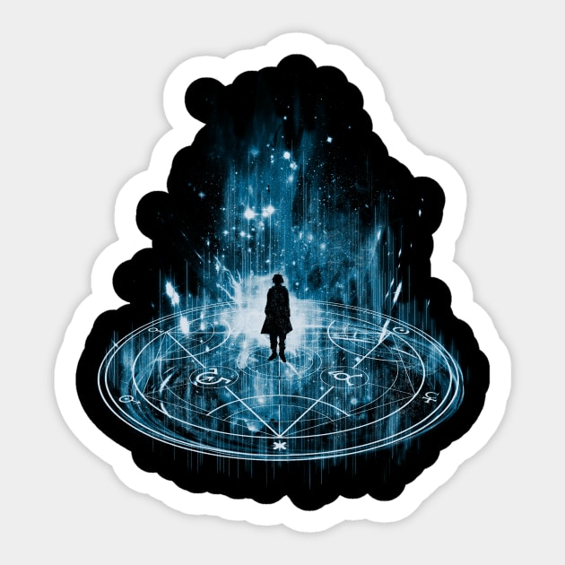 transmutation-blue Sticker by kharmazero